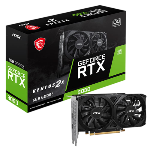 MSI GeForce RTX 3050 VENTUS 2X E 6GB OC Graphics Card
