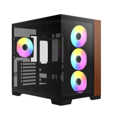 Raidmax Infinita i610 Wood ARGB Mid-Tower Gaming Case Black