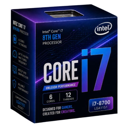 Intel Core i7 8th Gen Processor (6 cores, 12 threads