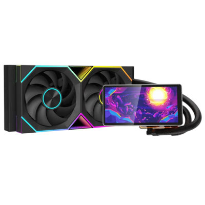 Jungle Leopard Pro Flow 240mm Black ARGB Liquid Cooler with 5.5 " Inch Display